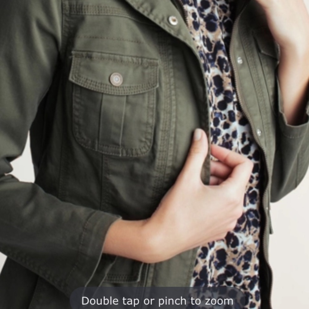 Kensie Jean Green Utility Jacket
